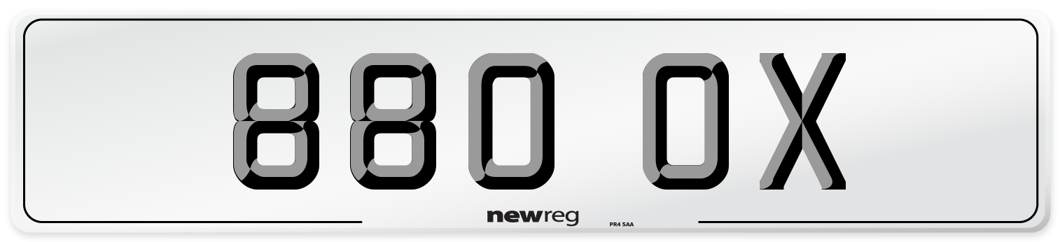 880 OX Number Plate from New Reg